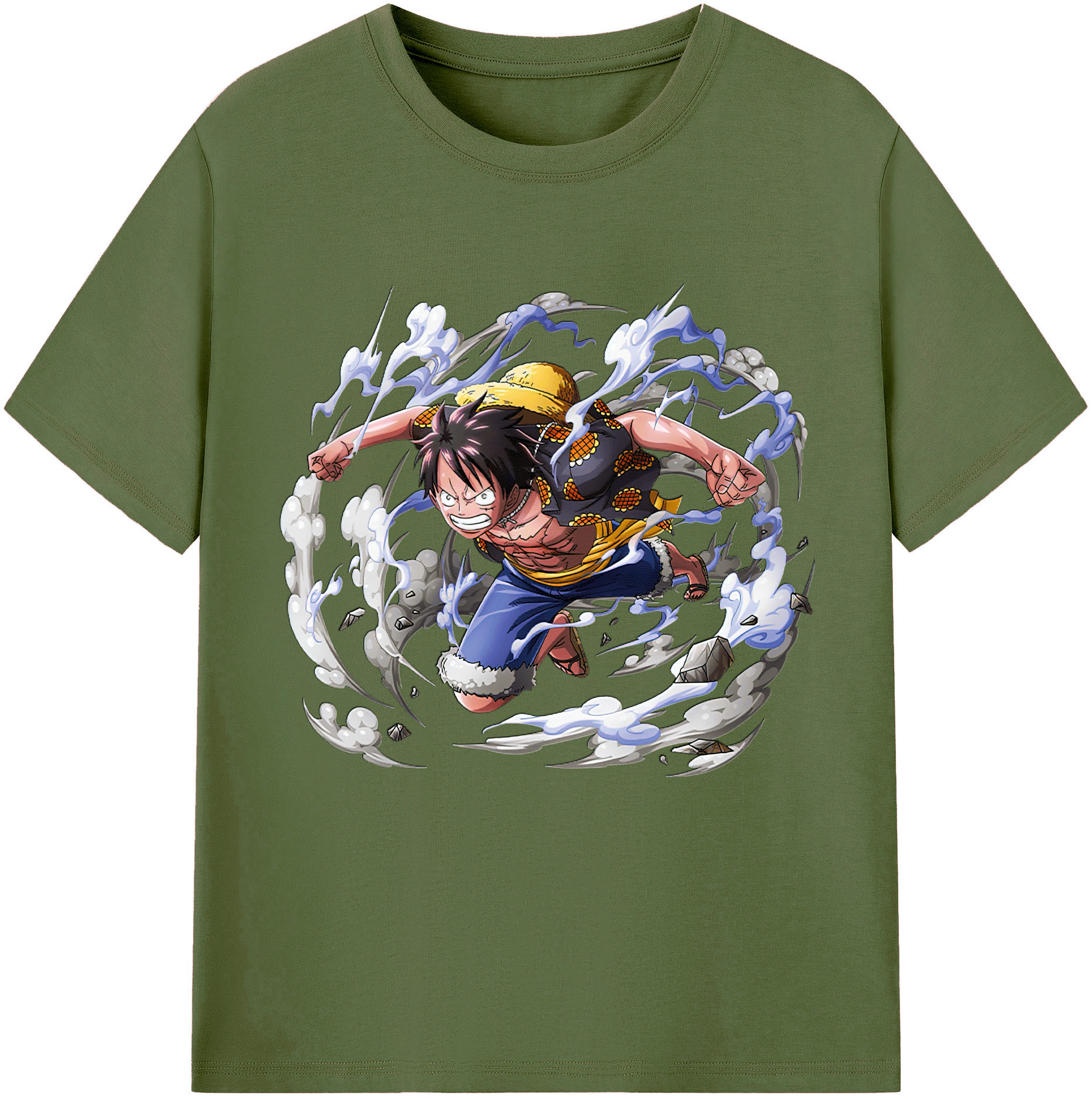ワンピース モンキー・D・ルフィ ONE PIECE Monkey D. Luffy 綿100％半袖Tシャツ（フロントプリント）